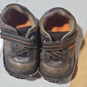 Koala Kids Brown and Orange Baby Shoes